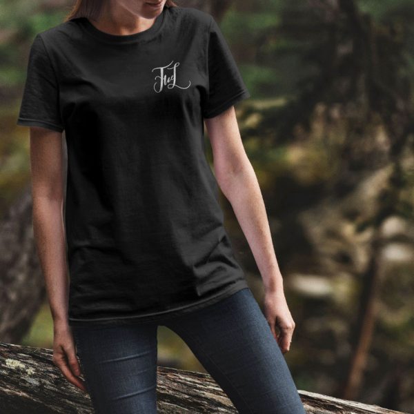 Черная женская футболка Маленький логотип FWL